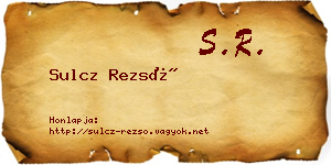 Sulcz Rezső névjegykártya